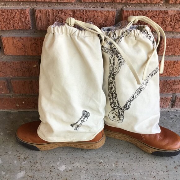 Gwen Stefani LAMB ZEYN TEX Boots Natural Canvas Tan Leather 8.5 Boho Festival - Picture 2 of 16